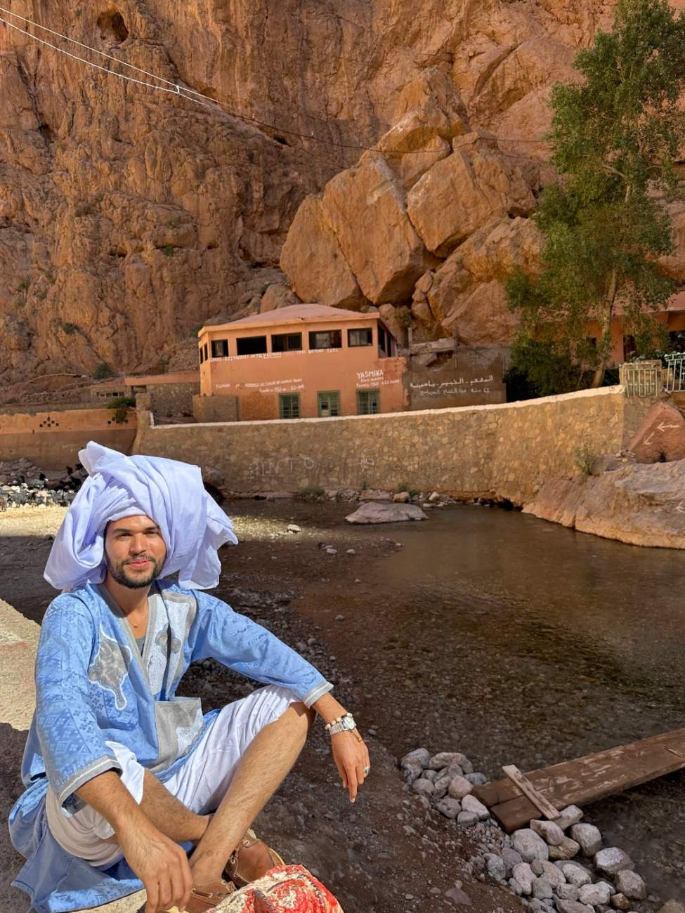 Hamid by the river in Todra Gorge
