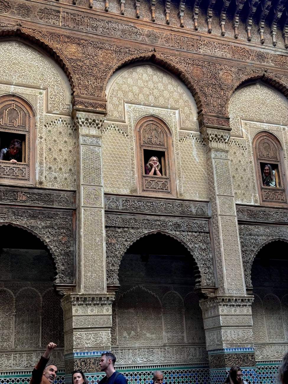 A madrasa with carved cedar