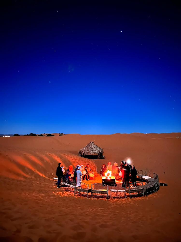 An evening by the campfire at camp